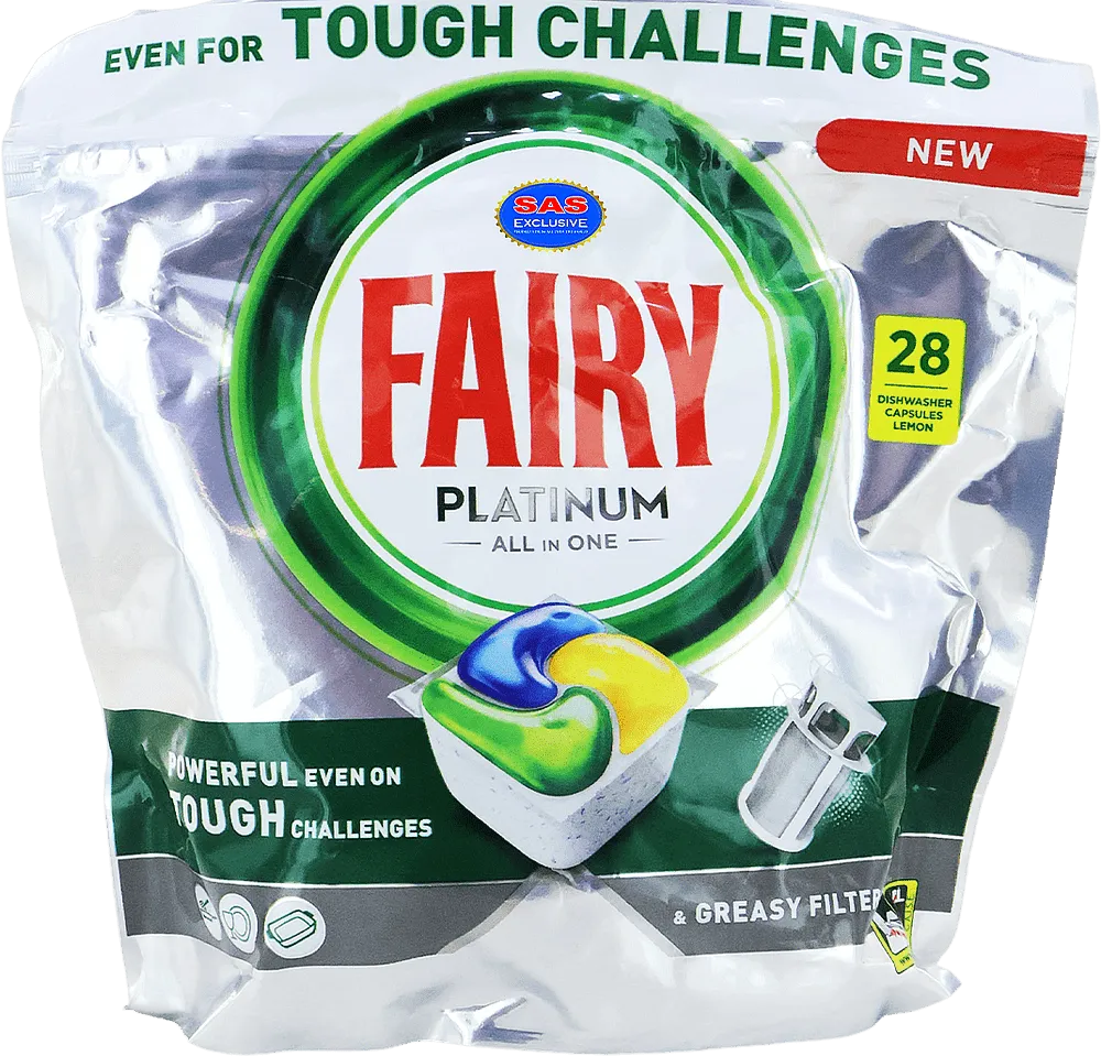 Սպասք լվացող մեքենայի պարկուճներ «Fairy Platinum All In One» 28 հատ