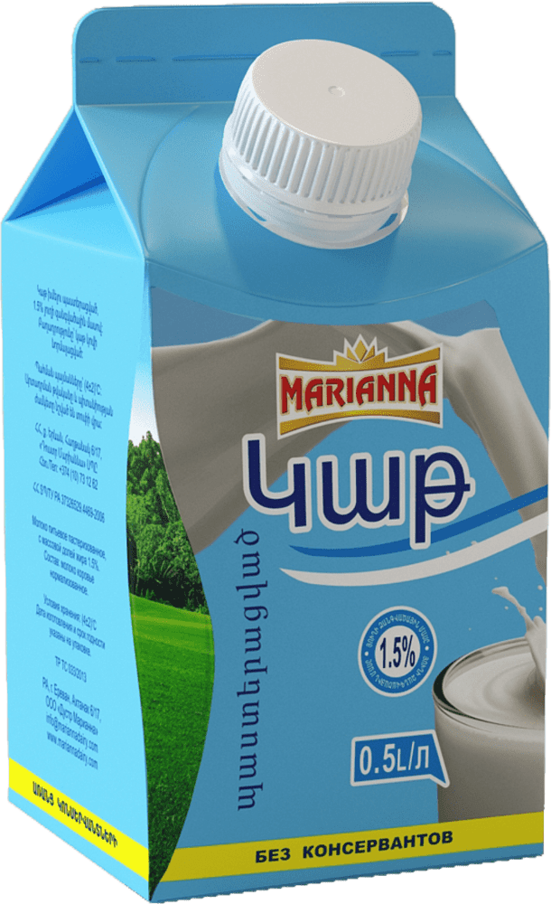 Milk  "Marianna" 0.5l, richness: 1,5%