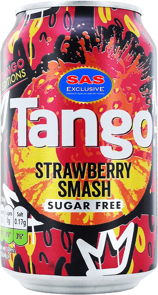 Apple, strawberry & pineapple flavored refreshing carbonated drink "Tango Strawberry Smash" 330ml