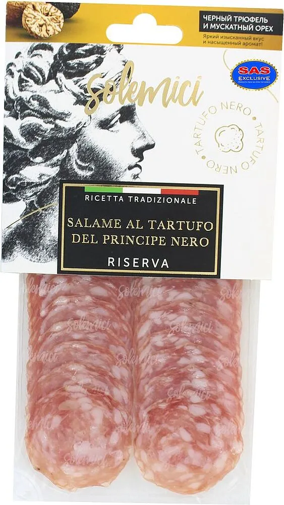 Dry-cured sliced salami sausage "Solemici Al Tartufo del Principe Nero" 70g