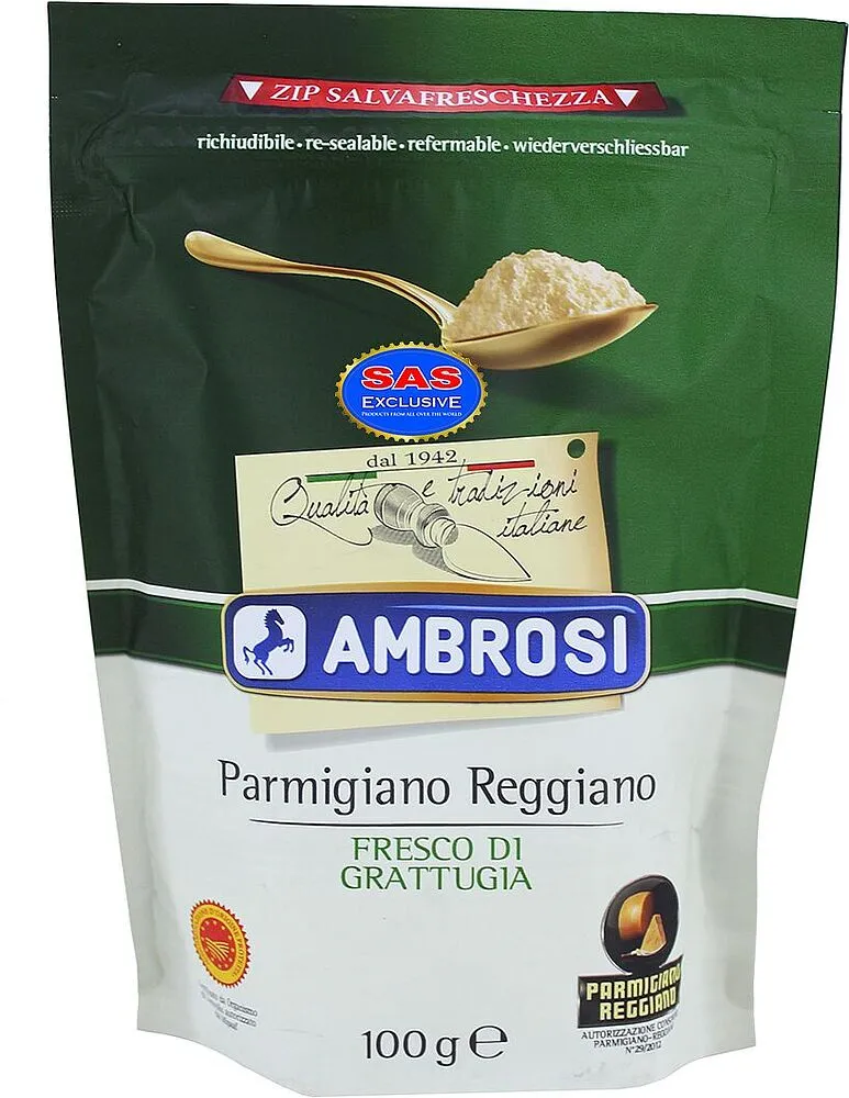 Parmesan grated cheese "Ambrosi Parmigiano Reggiano" 100g
