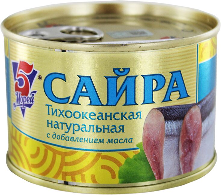 Canned fish "5 morei" Pacific saury in oil 250g