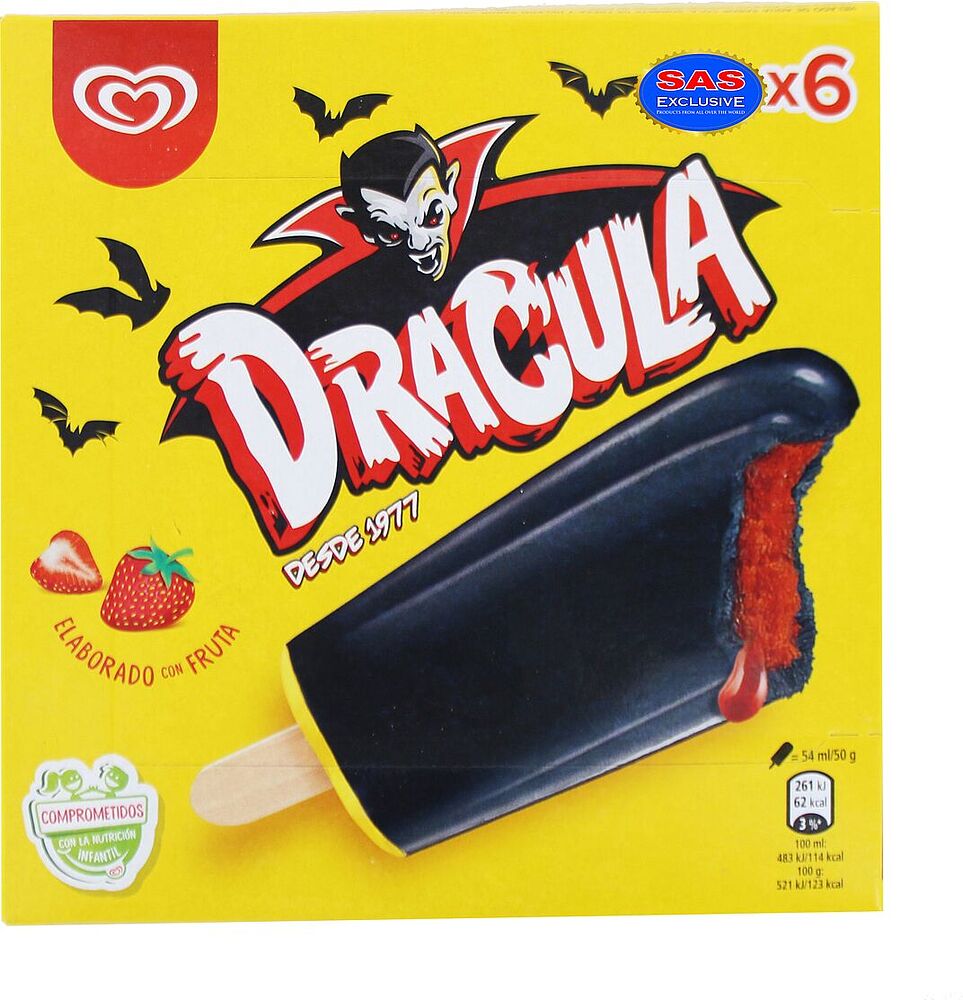 Պաղպաղակ կոլայի և ելակի համով «Dracula» 6*50գ