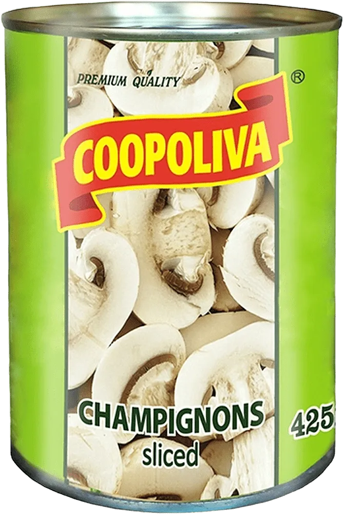 Шампиньоны маринованные резаные "Coopoliva" 400г 