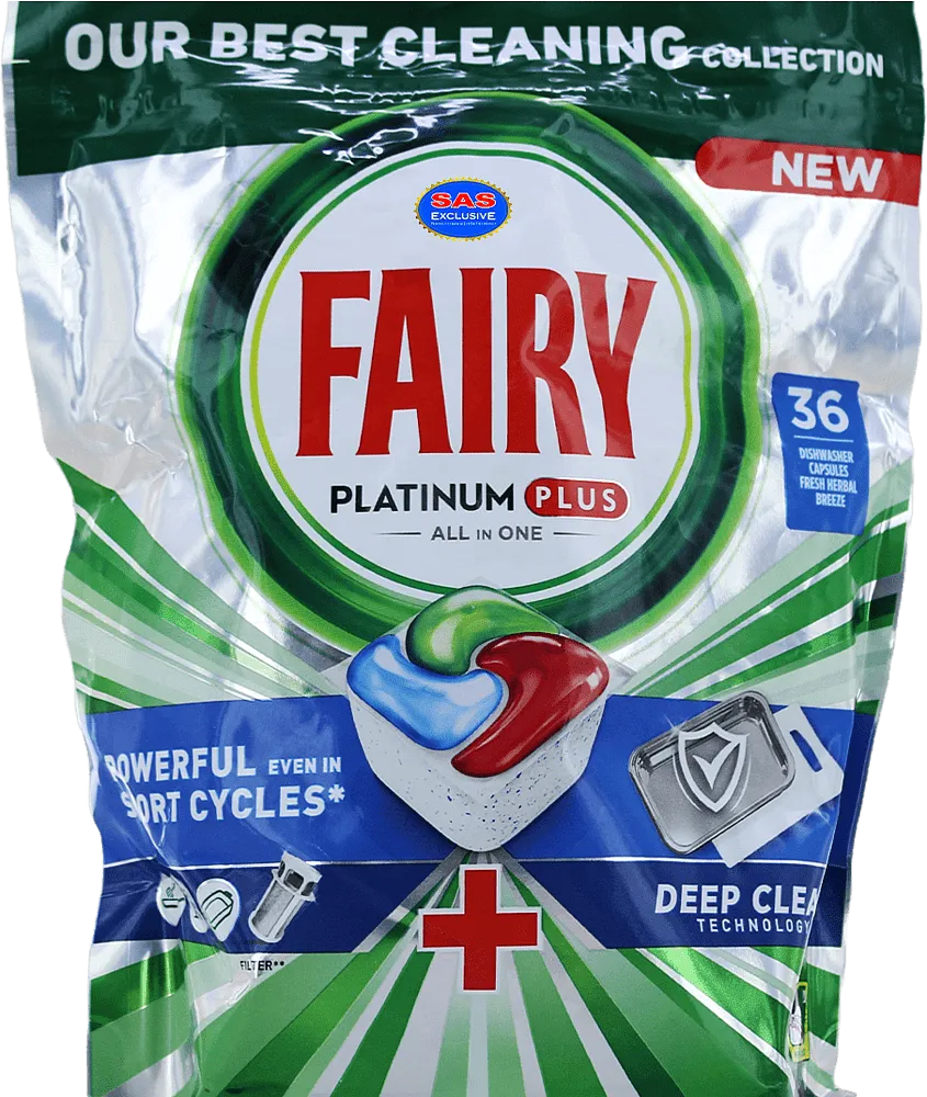 Capsules for dishwasher use "Fairy Platinum Plus Deep Clean" 36 pcs
