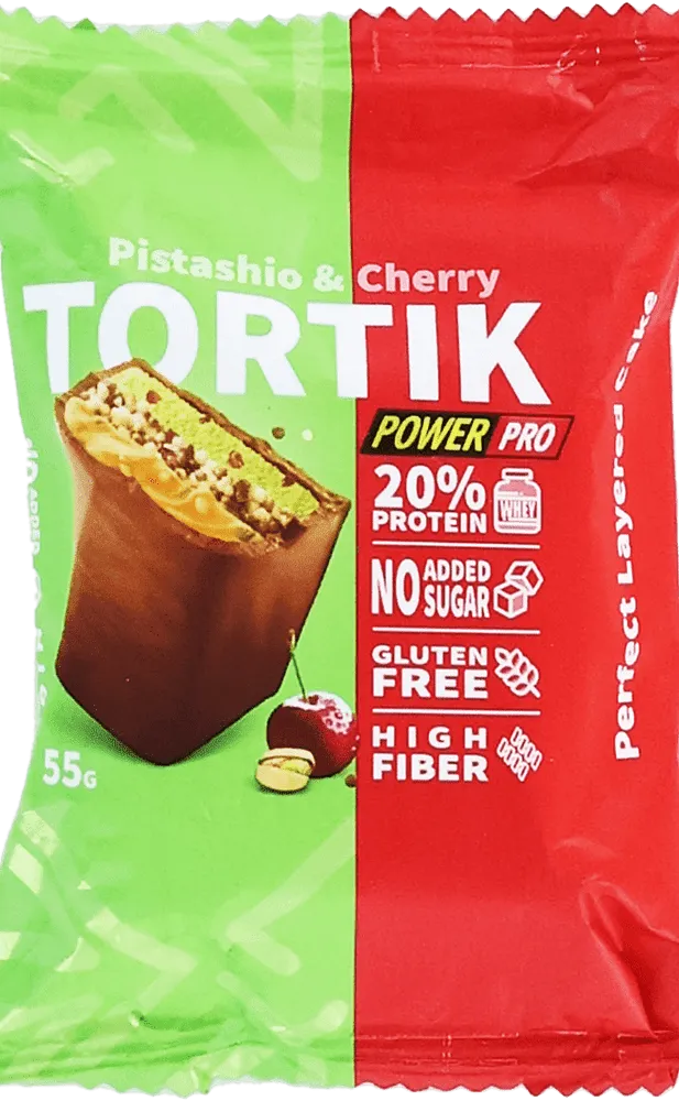 Protein dessert with cherry & pistachio flavor "Power Pro Tortik" 55g