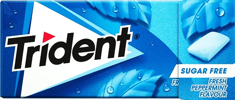 Chewing gum with mint flavour "Trident Peppermint" 14g
