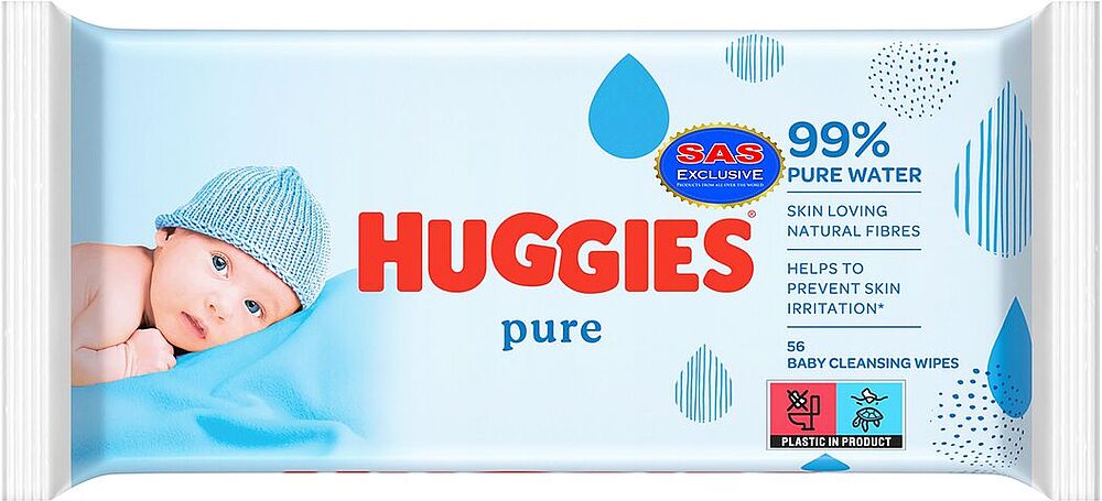 Անձեռոցիկ խոնավ մանկական «Huggies» 56 հատ