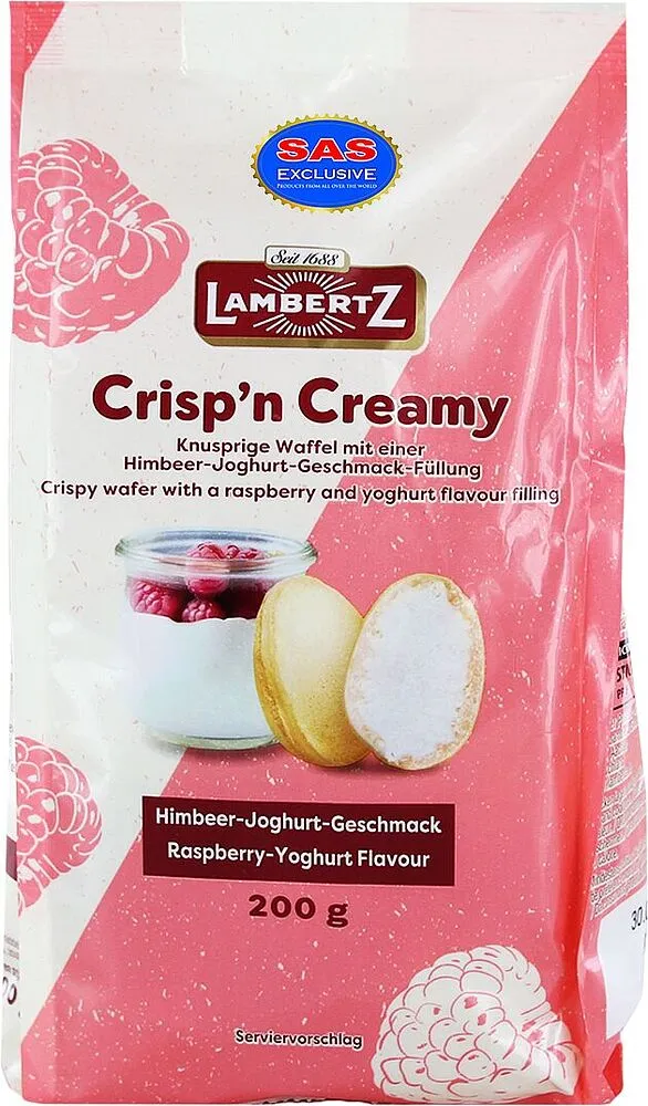 Waffle eggs with raspberry & yoghurt filling "Lambertz" 200g
