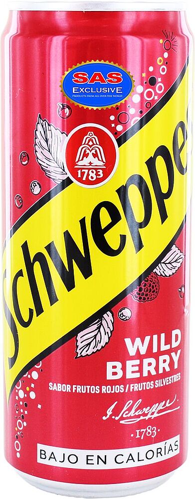 Refreshing carbonated drink "Schweppes" 0.33l Berry