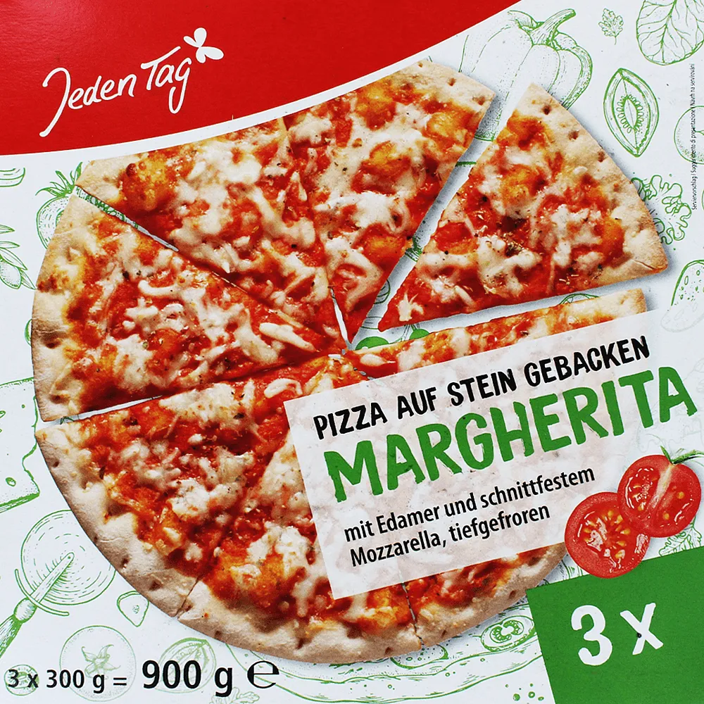 Frozen pizza "Jeden Tag Margherita" 900g