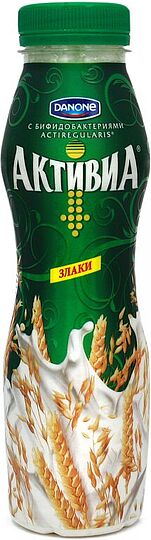 Բիոյոգուրտ ըմպելի հացազգիներով «Danone Активиа» 260գ, յուղայնությունը` 2.2%