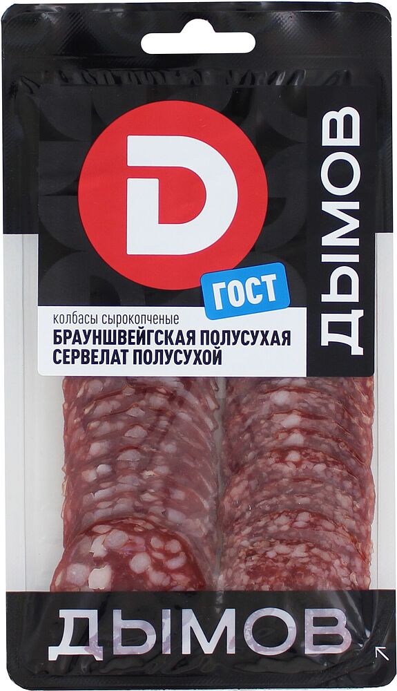 Servelat sliced sausage "Dimov Braunshveigskaya" 90g