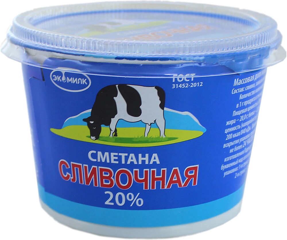 Sour cream "Ecomilk" 200g, richness: 20%