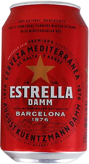 Գարեջուր «Estrella Damm» 0.33լ