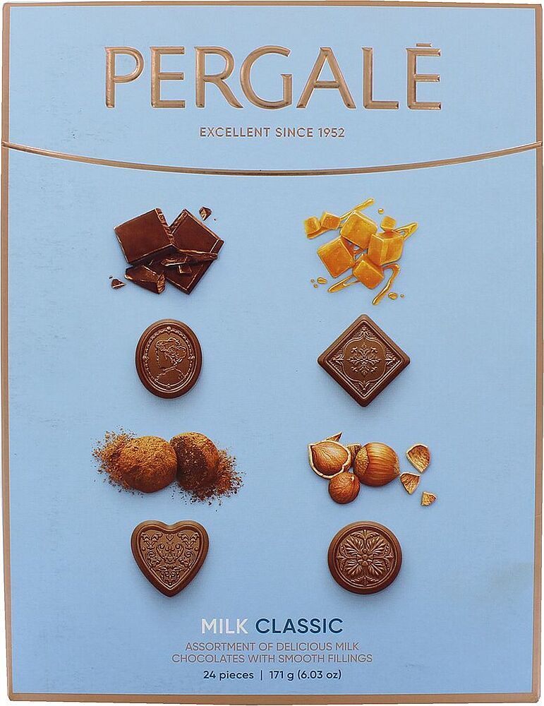 Շոկոլադե կոնֆետների հավաքածու «Pergale Classic» 171գ

