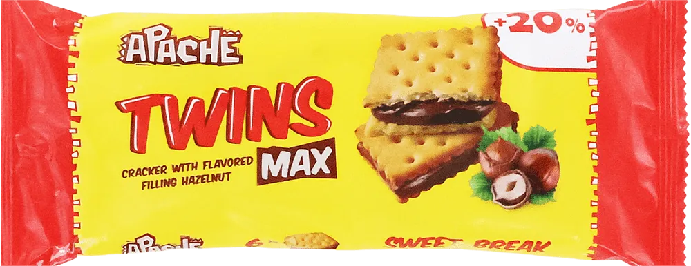 Crackers with hazelnut filling "Apache Twins Max" 90g
