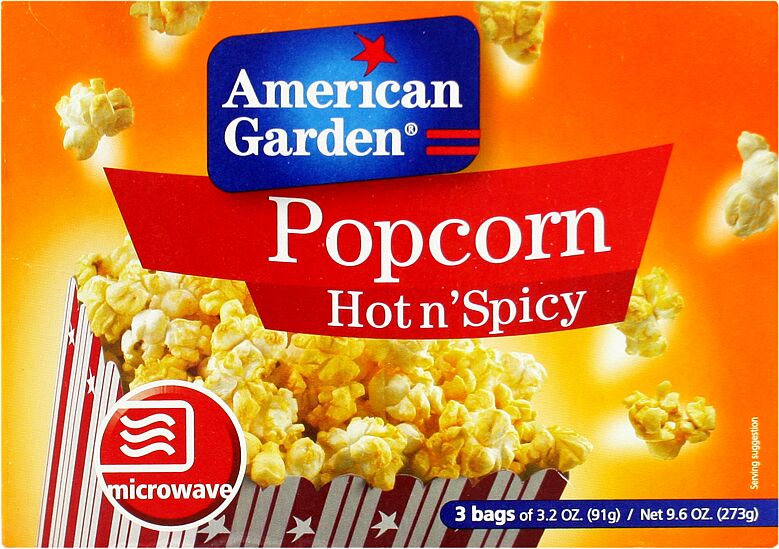 Spicy pepper popcorn "American Garden Hot & Spicy" 297g 
