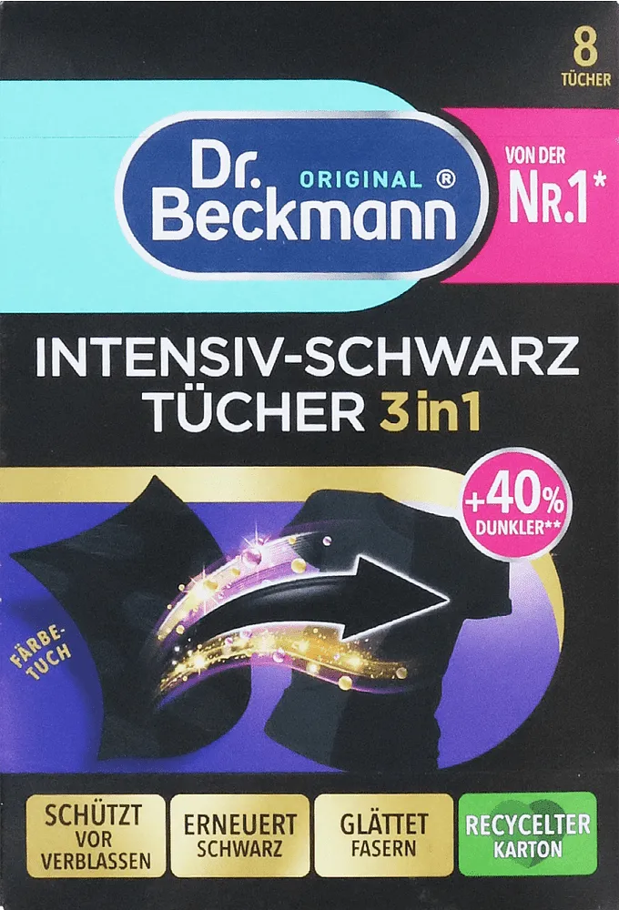 Լվացքի անձեռոցիկներ սև «Dr. Bechmann Original» 8 հատ
