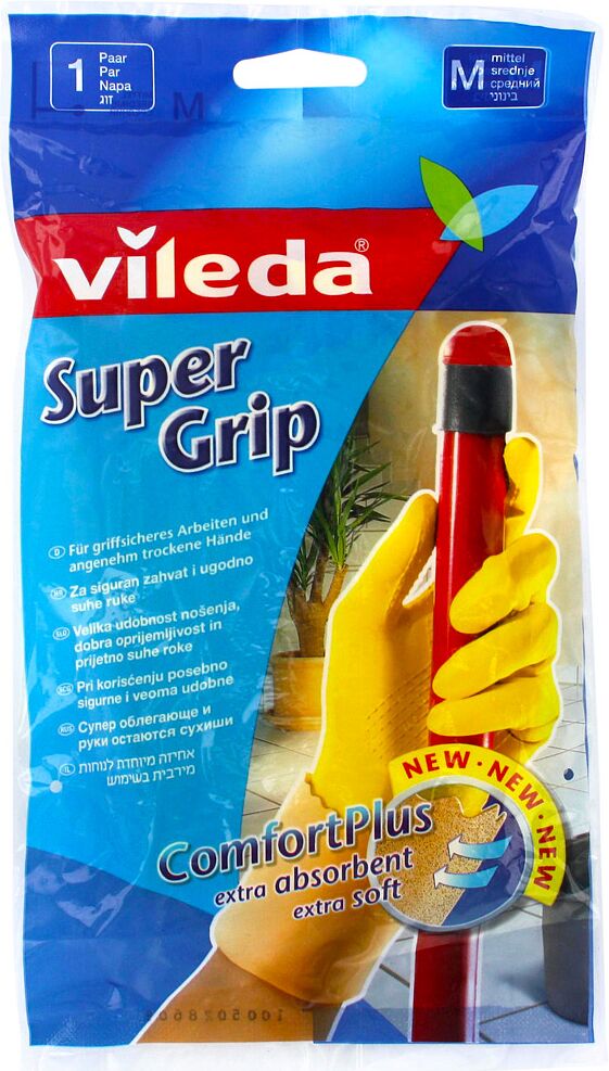Ռետինե ձեռնոցներ «Vileda Super Grip ComfortPlus» M 