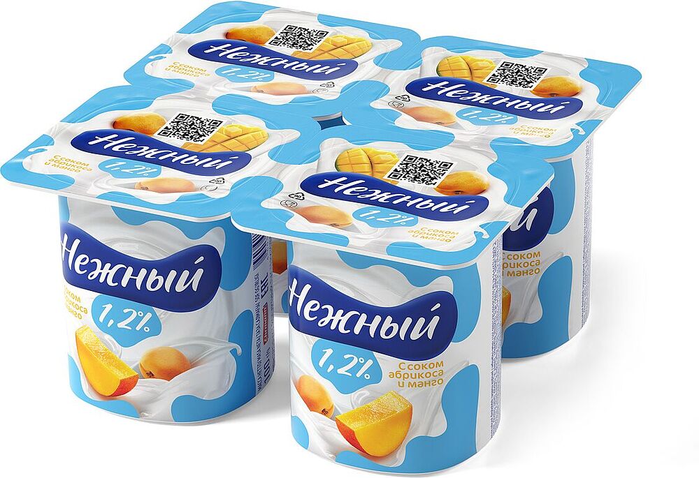 Yoghurt product with apricot and mango juice 