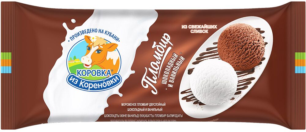 Պաղպաղակ վանիլային և շոկոլադե «Коровка из Кореновки» 400գ