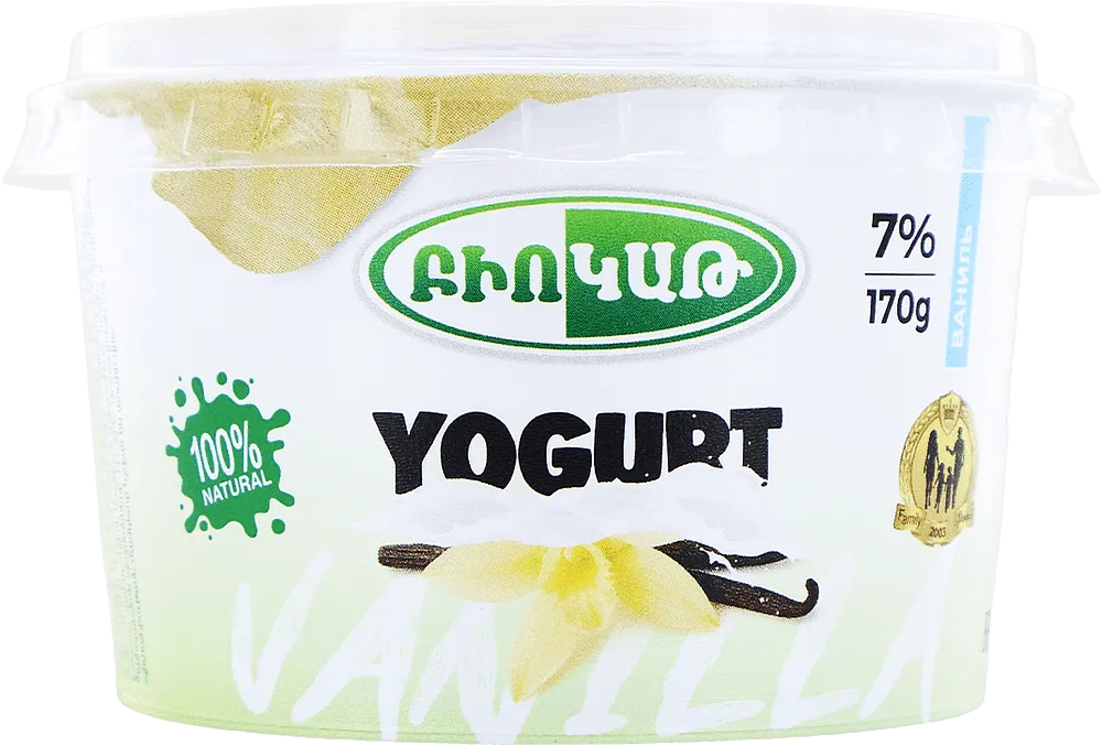 Vanilla yoghurt "Biokat" 170g, fat content: 7%

