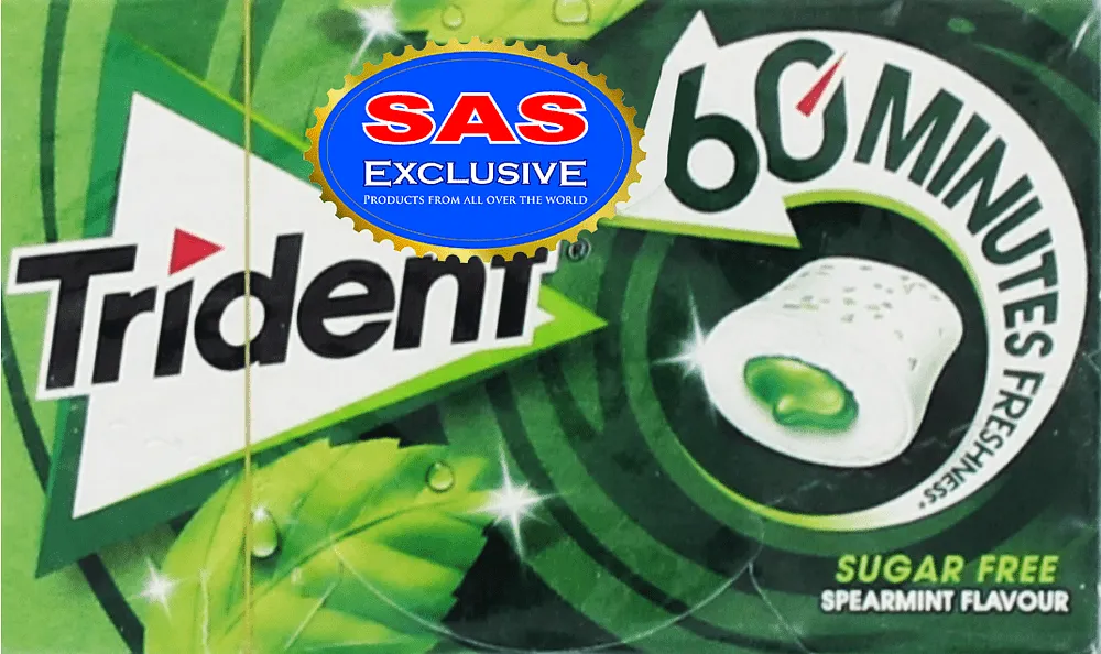 Spearmint flavored chewing gum "Trident" 22g