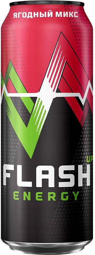 Էներգետիկ գազավորված ըմպելիք «Flash Up» 0.45լ Հատապտղային
