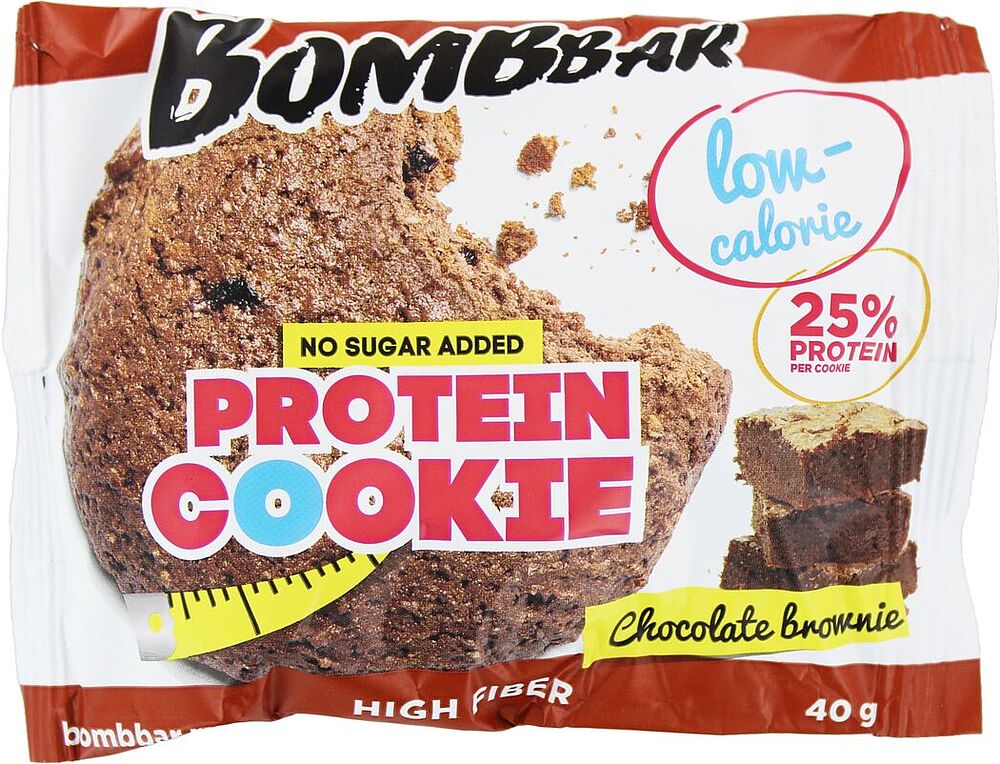 Թխվածքաբլիթ սպիտակուցային շոկոլադե բրաունիով «Bombbar» 40գ
