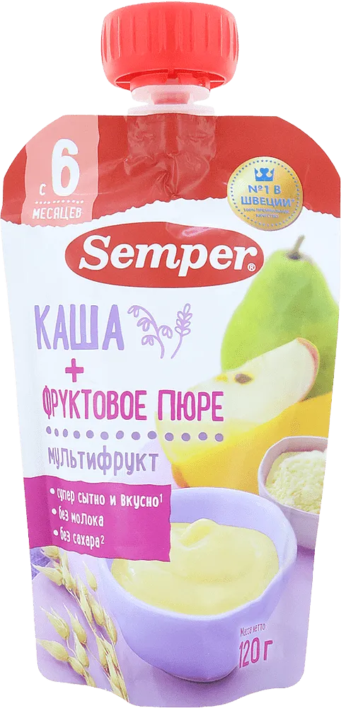 Каша и пюре с мультифруктами "Semper" 120г