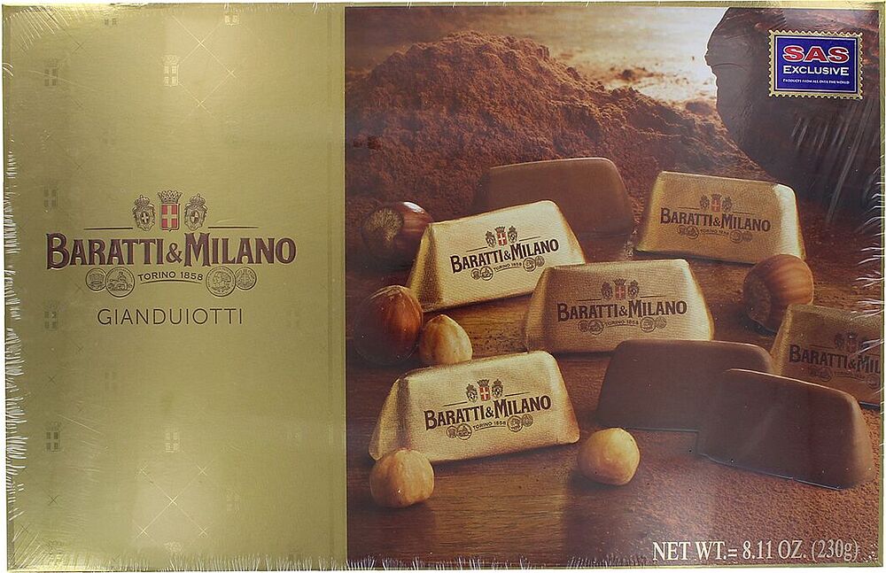 Chocolate candies collection "Baratti & Milano Gianduiotti" 230g