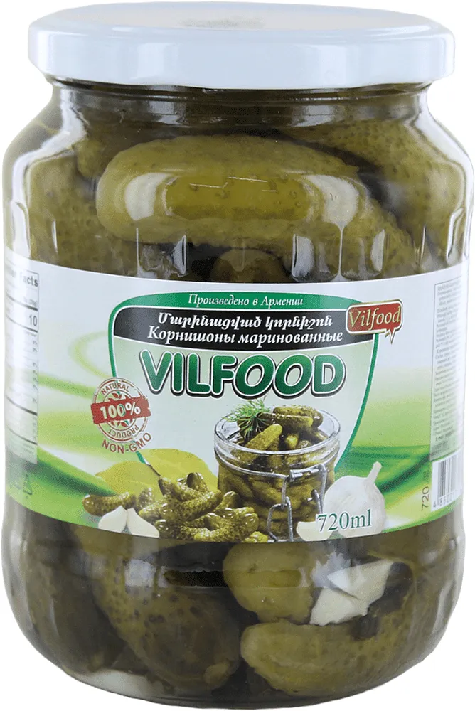 Pickled cornichons "Vilfood" 720ml
