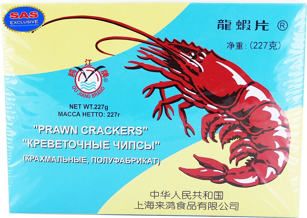 Semi-finished chips "Ou Jiang" 227g Shrimp