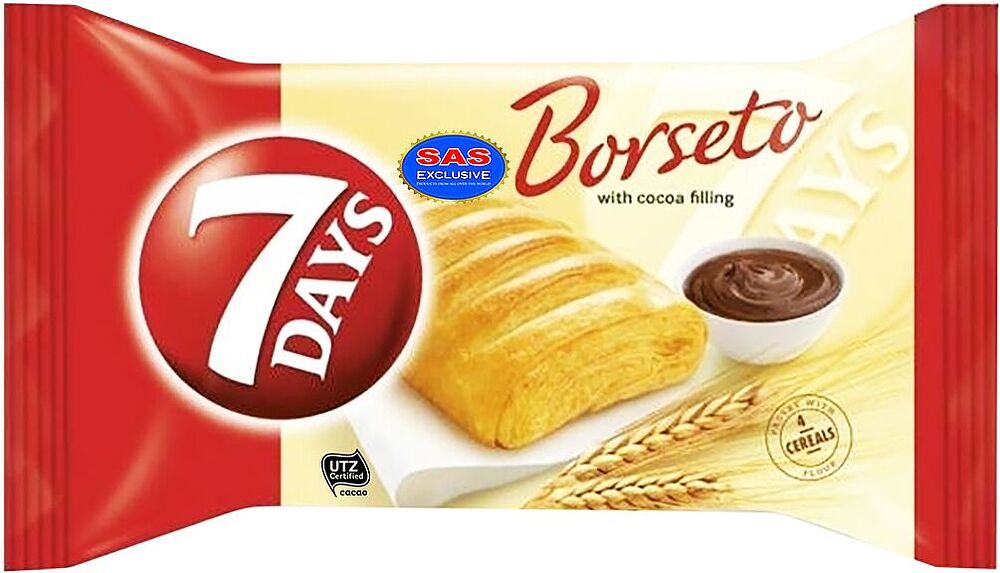Pastry with cocoa filling "7Days Borseto" 80g
