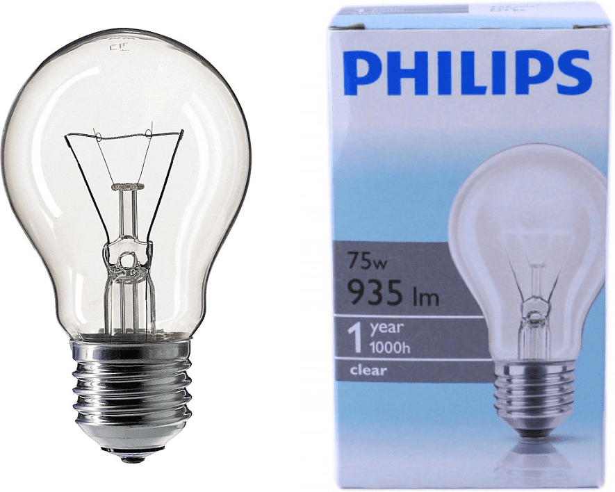 Clear light bulb "Philips 75W"