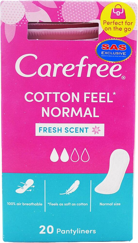 Daily pantyliners "Carefree Cotton Feel Normal Fresh Scent" 20 pcs
