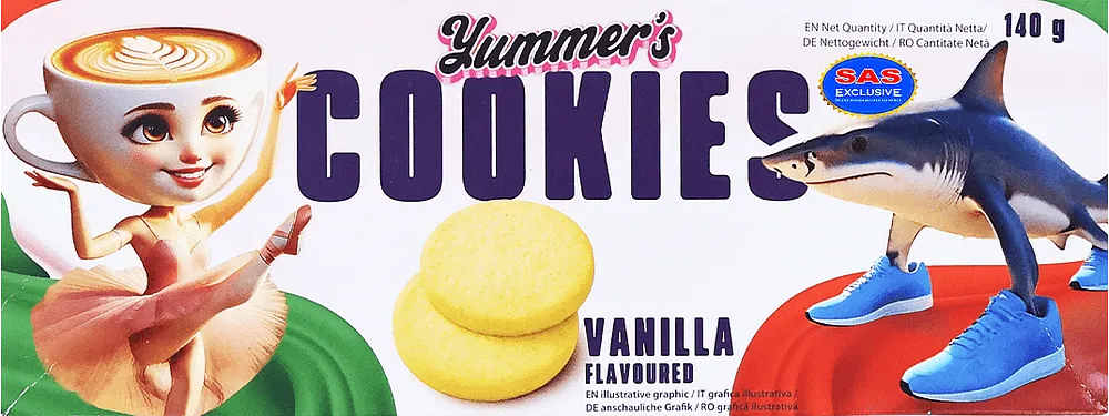 Vanilla cookies "Yummer's Cookies Vanilla" 140g