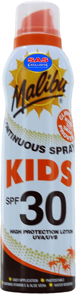 Արևապաշտպան սփրեյ մանկական «Malibu Kids Continuous Spray 30 SPF» 175մլ
