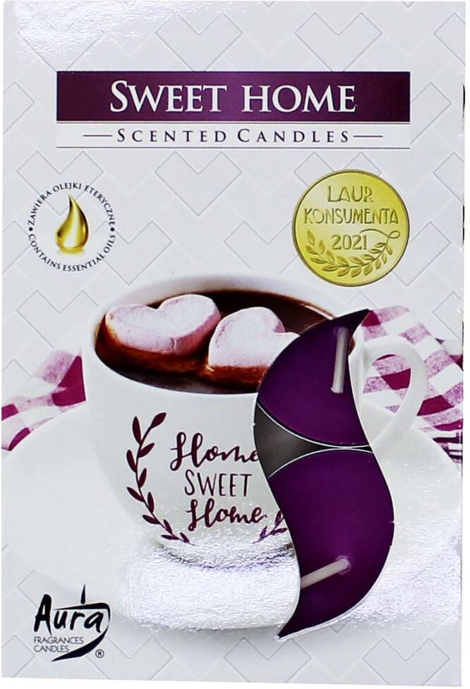 Scented candle "Aura Bispol Sweet Home" 6 pcs

