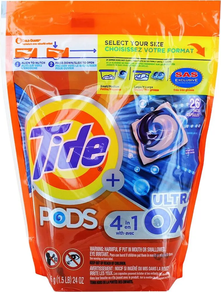 Universal washing capsules "Tide Ultra Oxi 4 in1" 26 pcs

