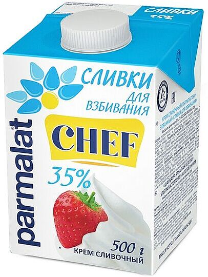 Cream for whipping ''Parmalat Chef'' 0.5l,  richness: 35%