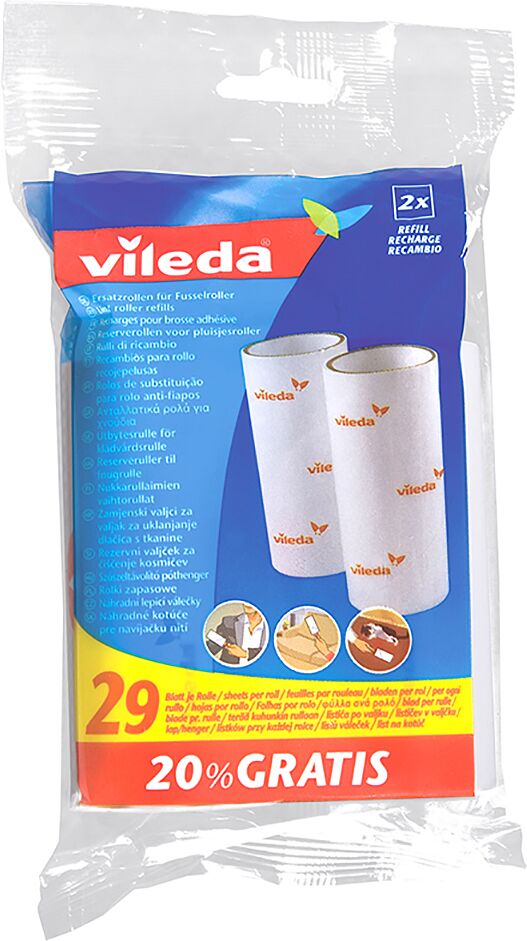Запасные головки для ролика для чистки одежды "Vileda" 2шт.