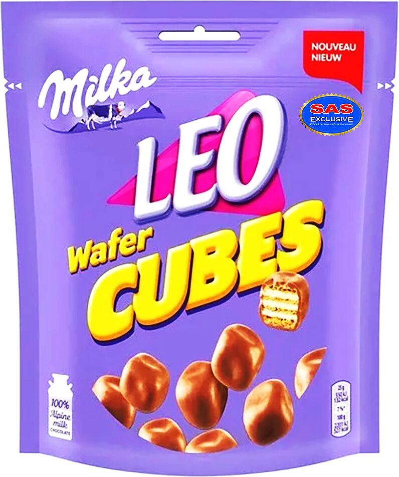 Вафли в шоколаде "Milka Leo Wafer Cubes" 150г 