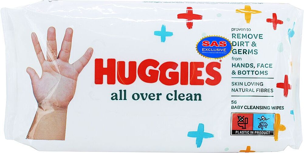 Անձեռոցիկ խոնավ մանկական «Huggies» 56 հատ
