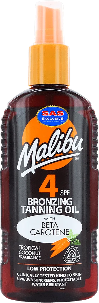 Tanning oil spray "Malibu Bronzing Tanning Oil 4 SPF" 200ml

