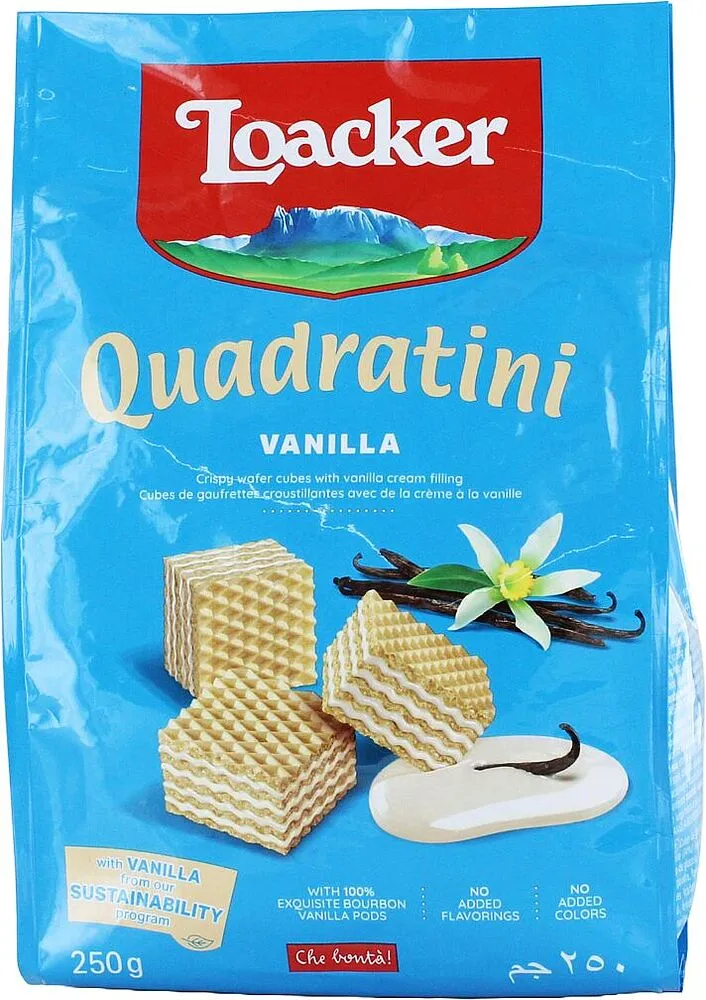 Wafer with vanilla filling "Loacker Quadratini" 250g
