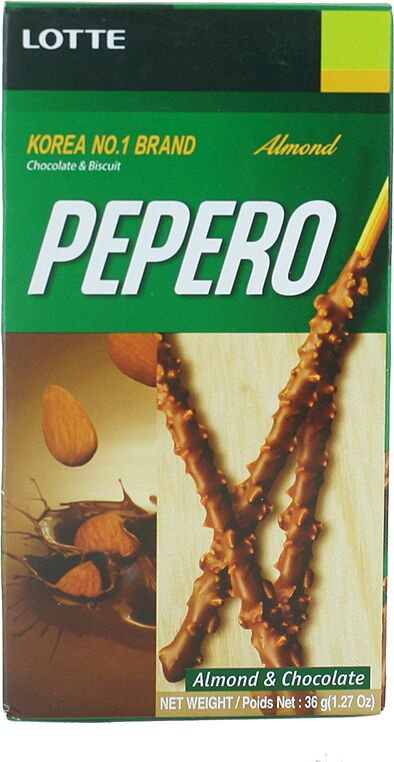 Ձողիկներ շոկոլադապատ «Lotte Pepero» 36գ