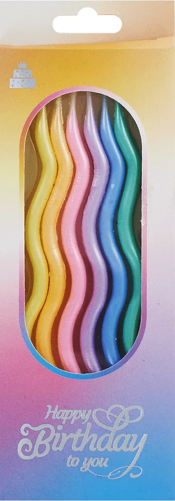 Birthday candle "Happy Birthday" 6 pcs