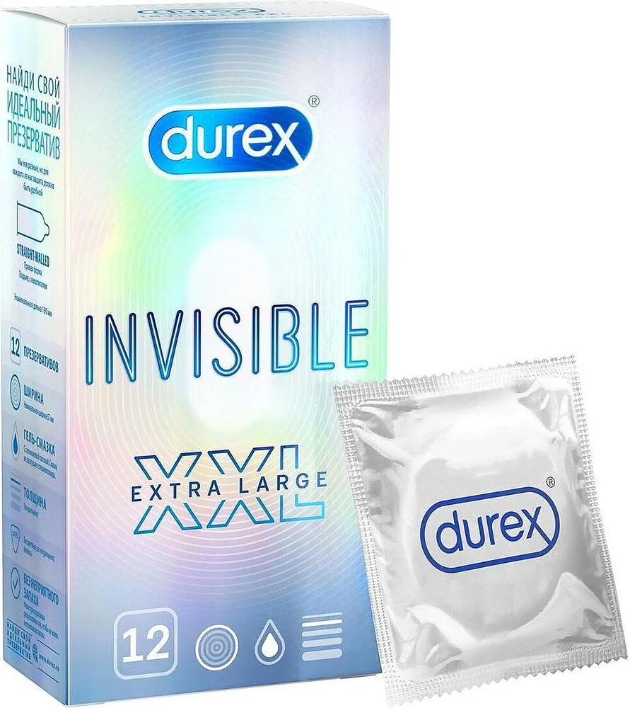 Condoms "Durex Invisible XXL" 12pcs
